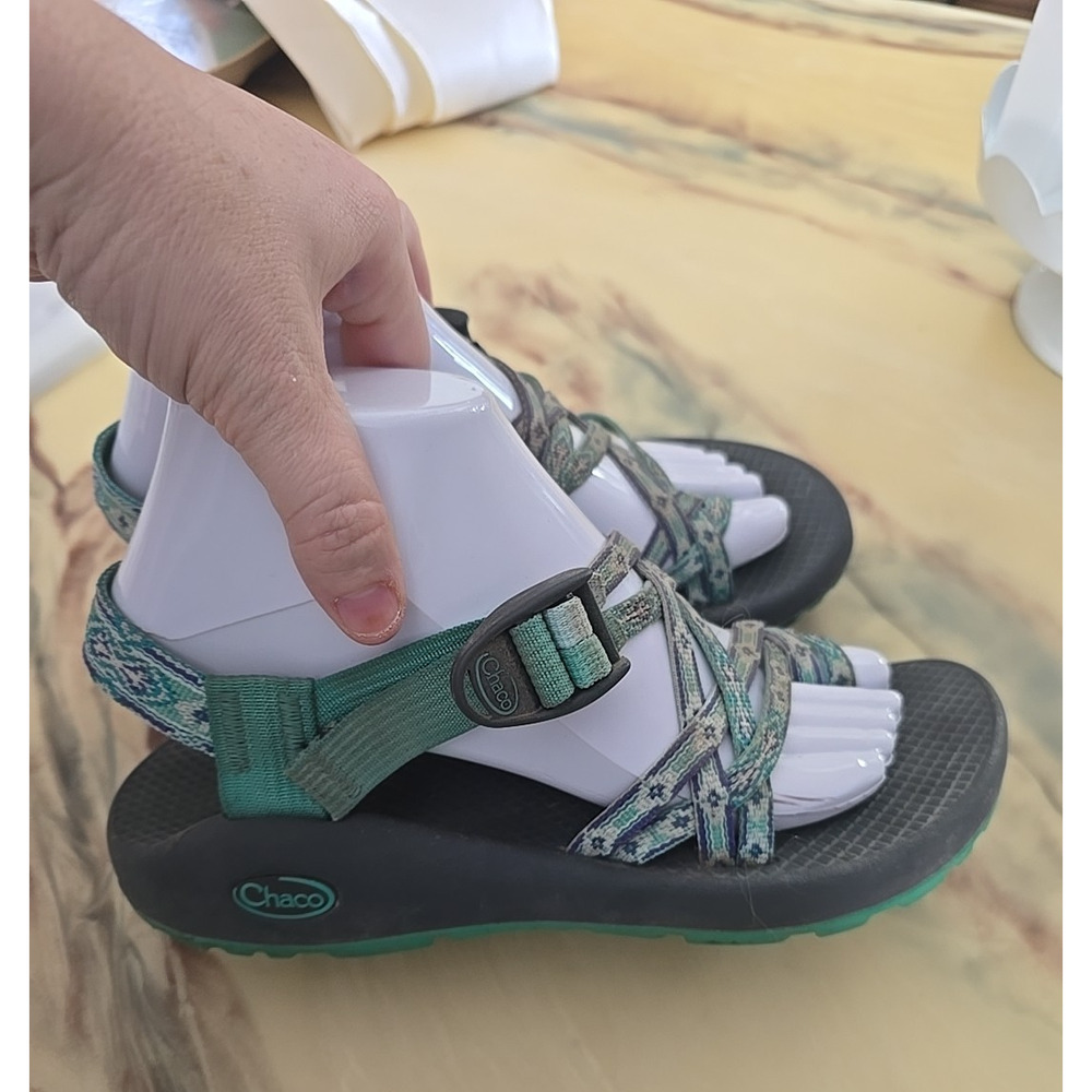 Chaco ZX/2 Green Aztec Toe Loop Outdoor Hiking Trail Sport Sandals Womans Size 8 - Picture 3 of 6